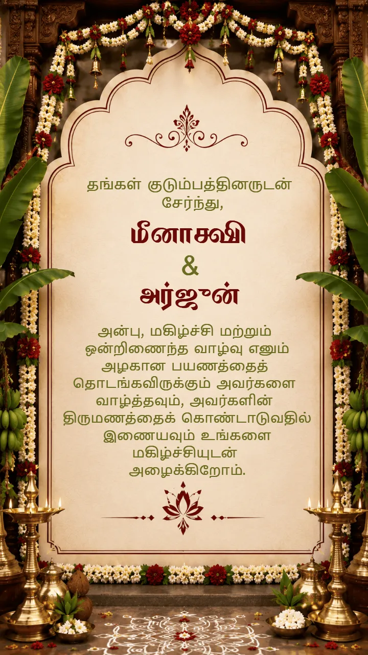 3D Tamil Wedding Invitation Video in South Indian Style