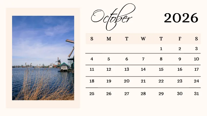 2026 calendar images with modern travel photo design