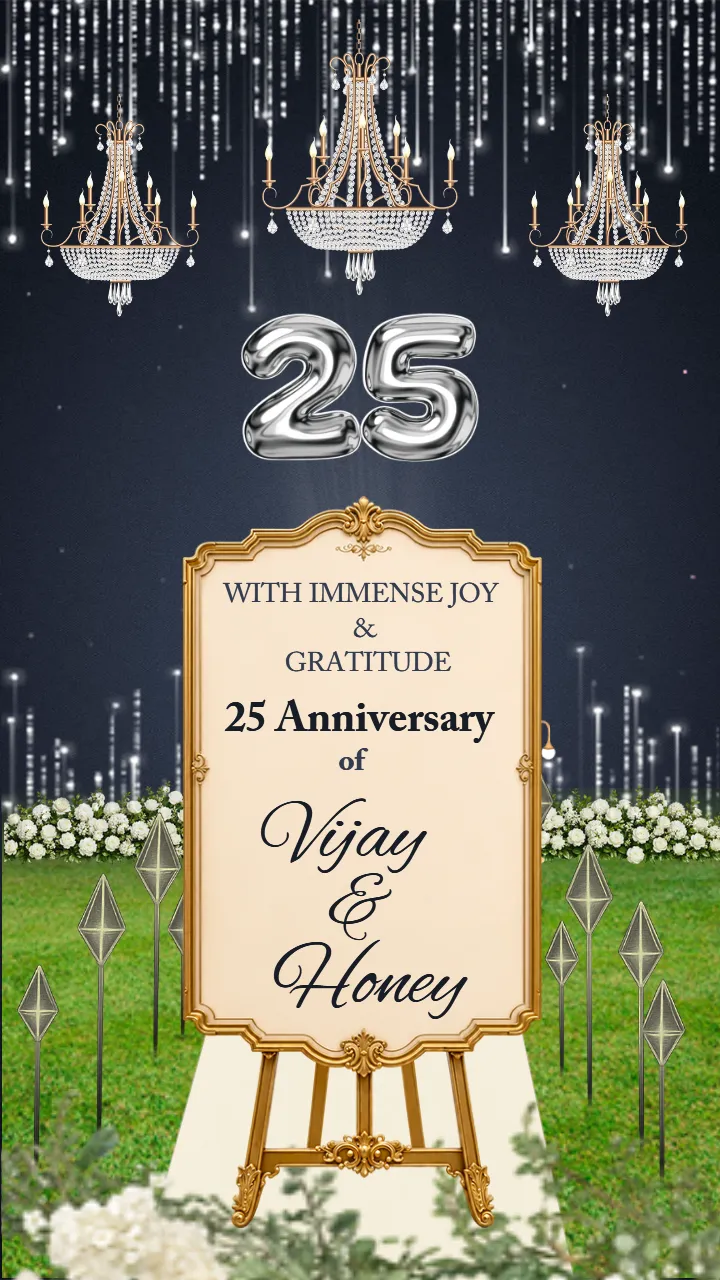 Wedding 25Th Anniversary Invitation Video Royal Floral Gala