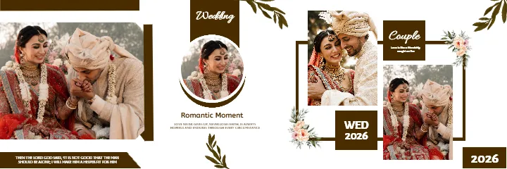 Wedding Album English PSD With Modern Wedding Story