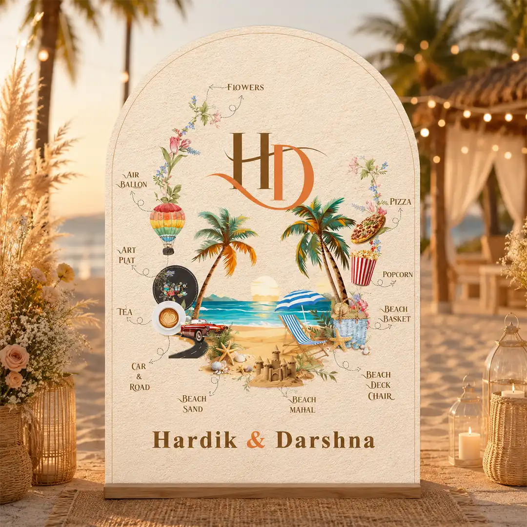 Wedding Monogram Logo with Tropical and Elegant Style