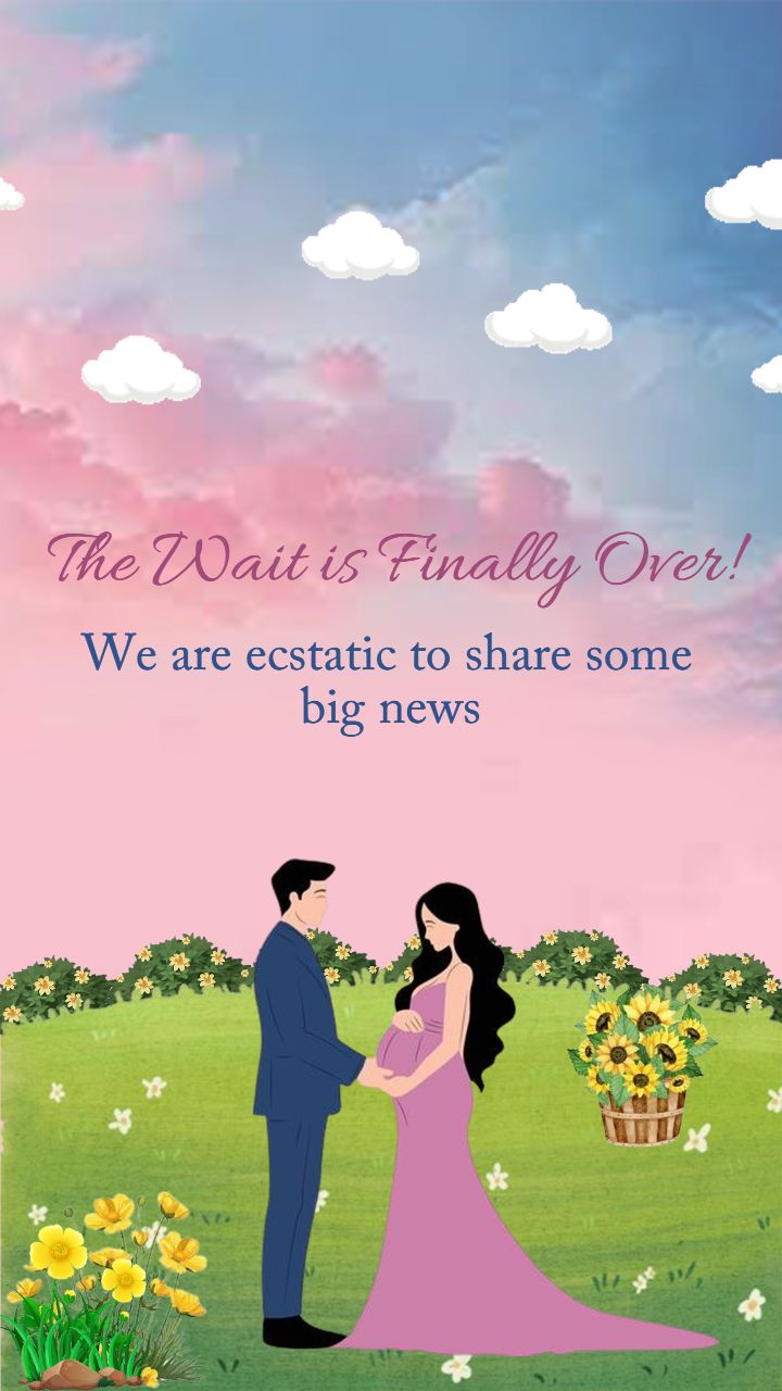 Mom and Dad Baby Announcement Family Celebration Template