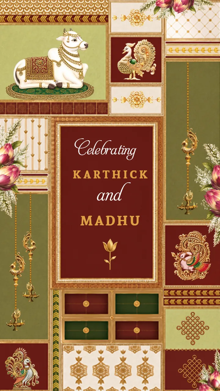 South Indian Wedding Invitation Video with Elegant Theme