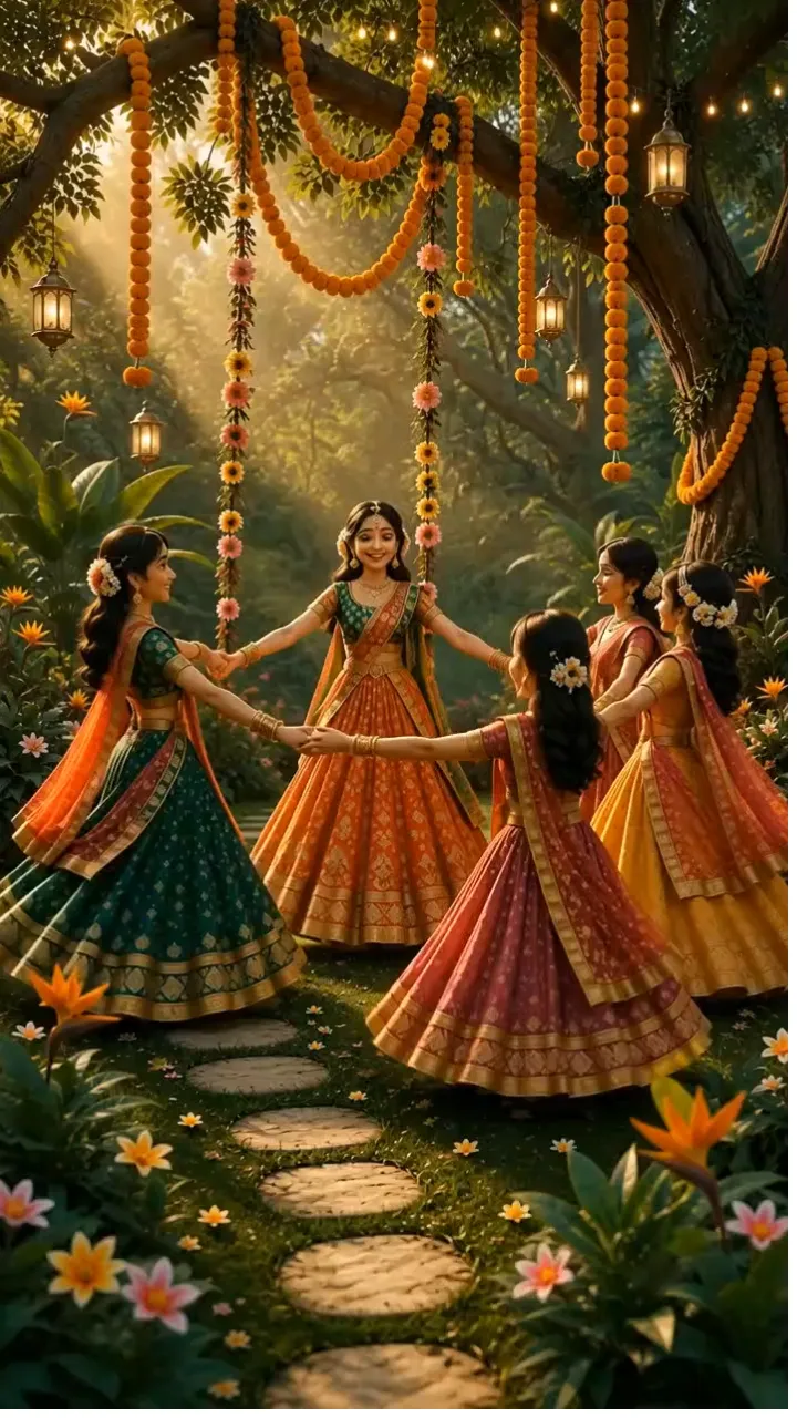 3D Teej Invitation Video Template Design
