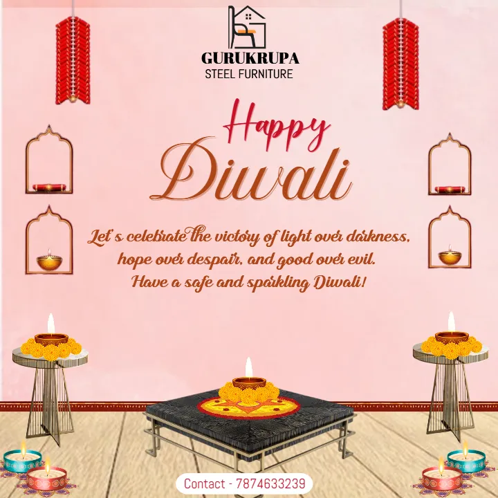Diwali Festival Offer Poster of Steel Furniture Brand