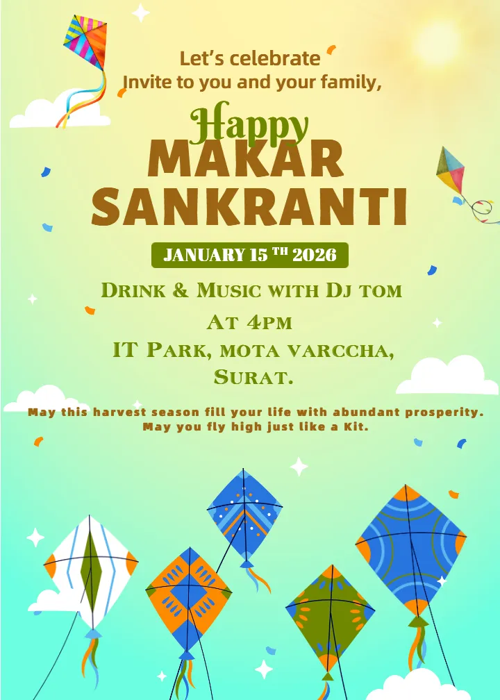 Sankranti Invitation Template with Modern Cultural Touch