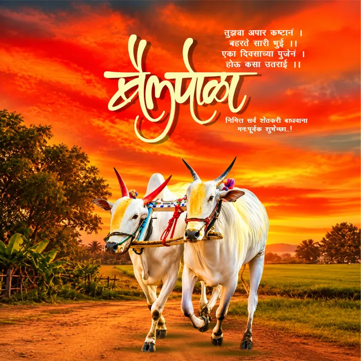 Bail Pola Image in Marathi HD for Festival Celebrations