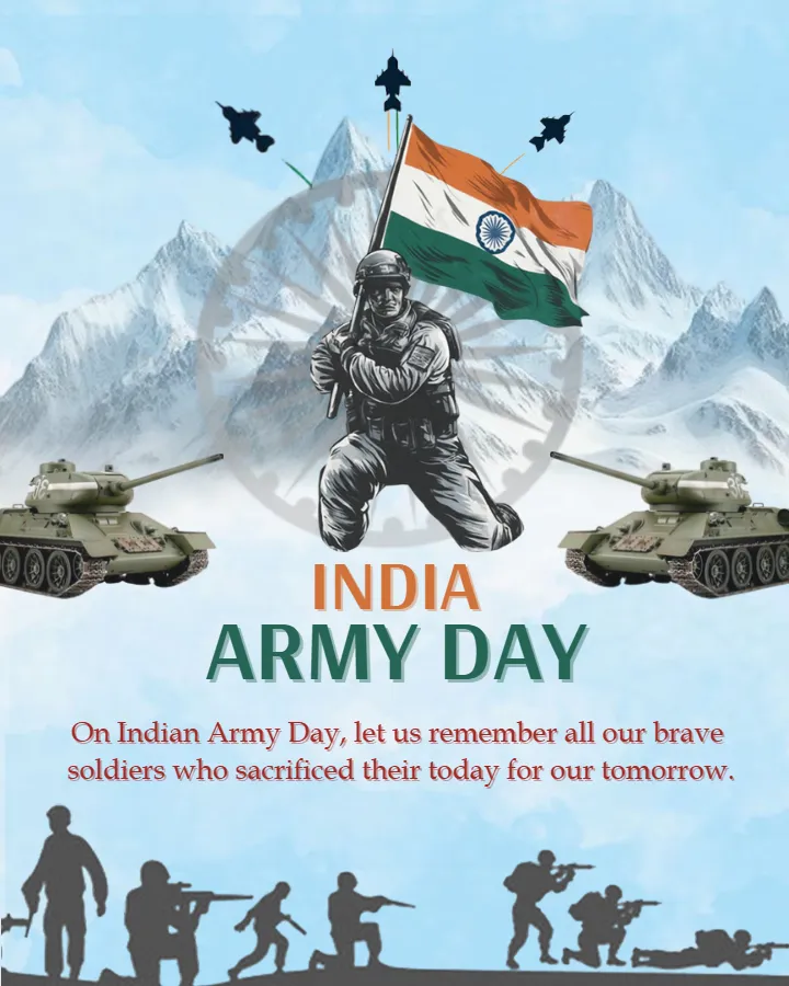 Indian Army Day 15 January Wishes Image English Download
