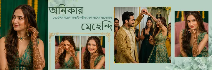 Bengali Wedding Album PSD Templates Mehendi Green Gold HD