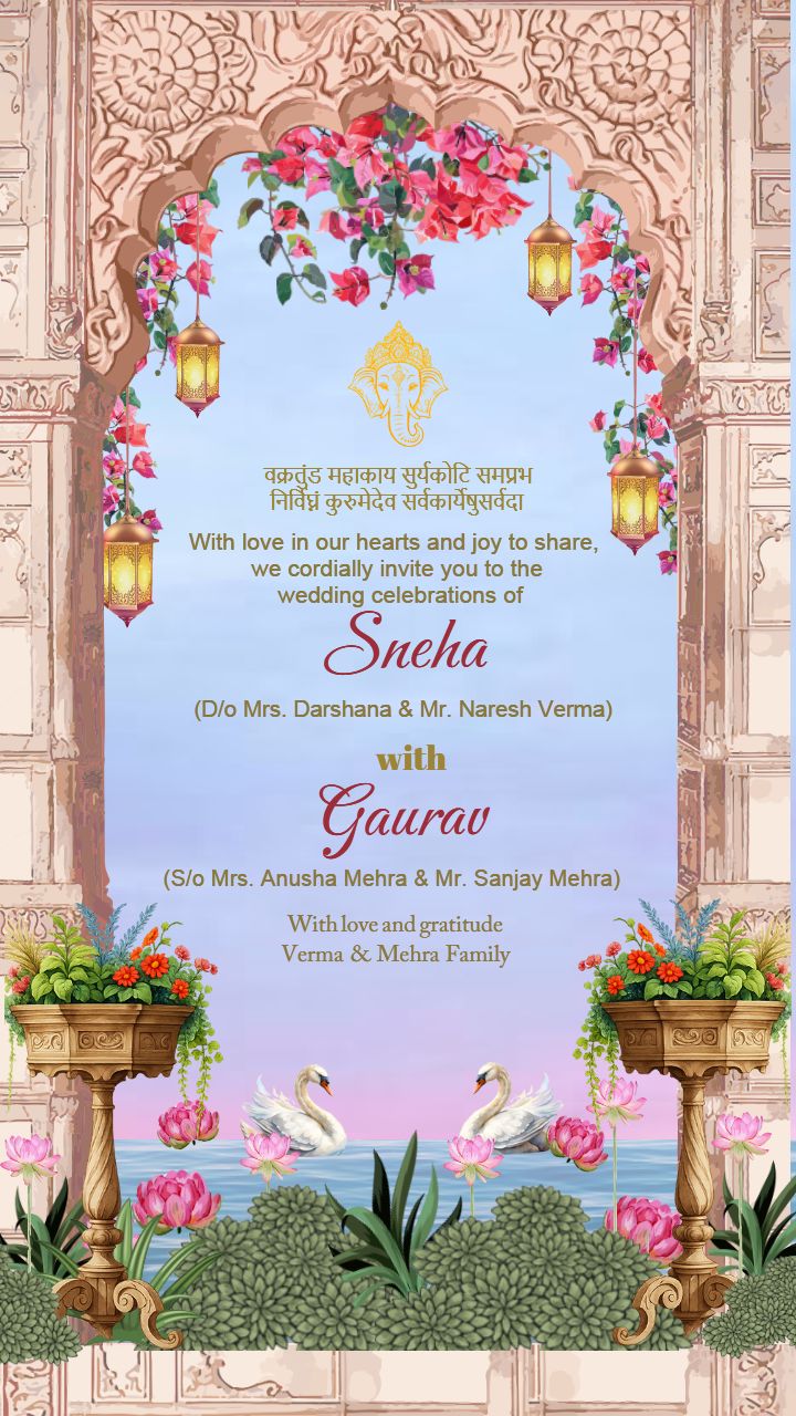 Wedding Invitation template inspired by timeless traditions