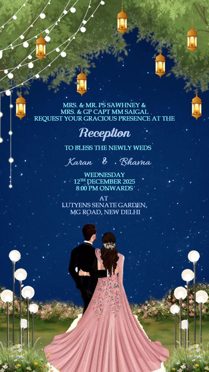 Enchanted Garden Reception Party Invitation Card Style