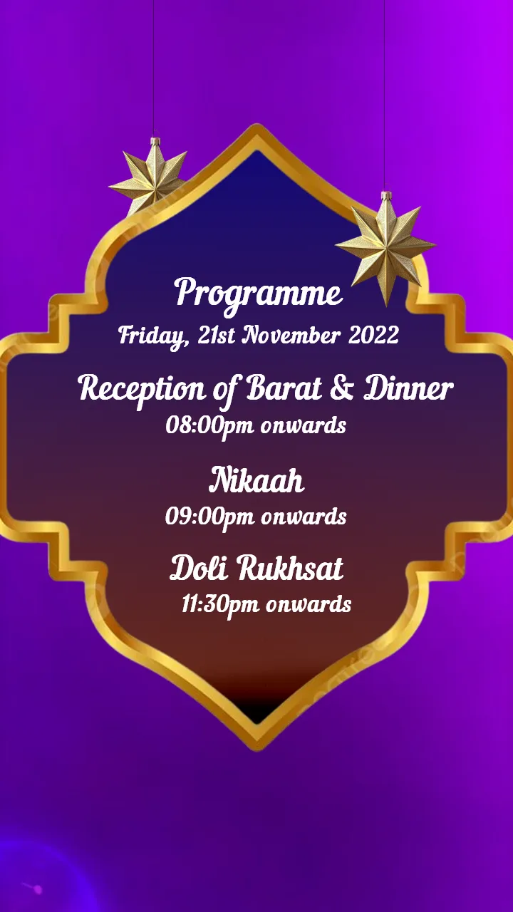 Muslim Nikah Invitation Video with Crescent Moon Theme