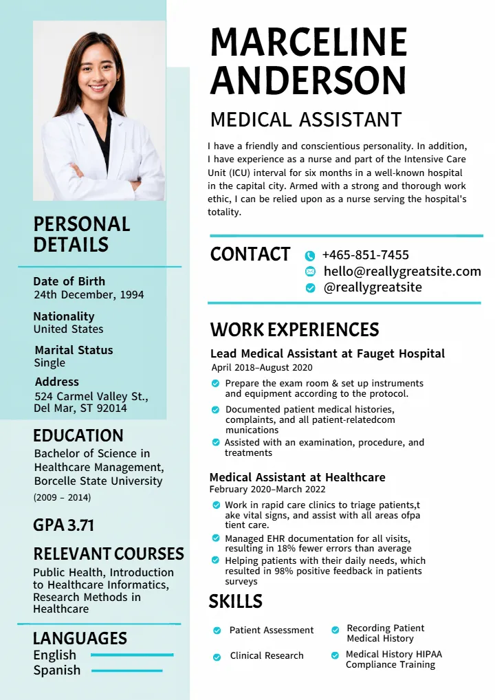 Nurse Resume Template for Nursing Students and Freshers