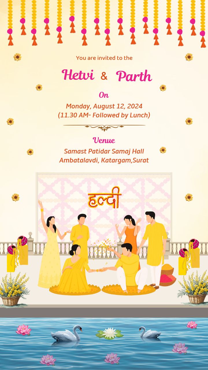 Haldi Invitation Card with Traditional Indian Vibe