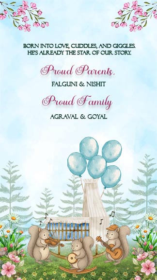 Baby Brother Announcement Cute Nature Card Design