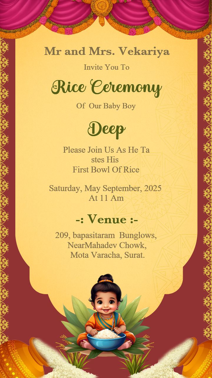 Elegant Rice Ceremony Templates Download for Free Baby Boy
