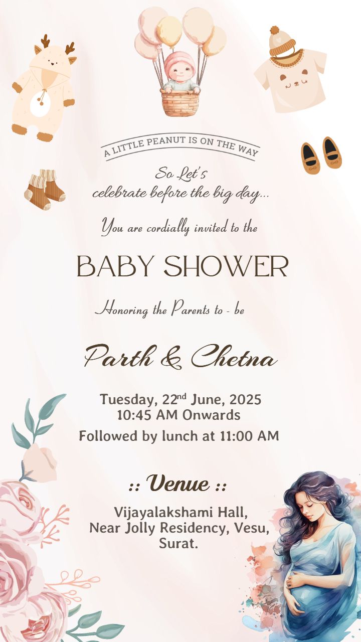 Whimsical Baby Shower Invitation With Baby Clothes And Toys