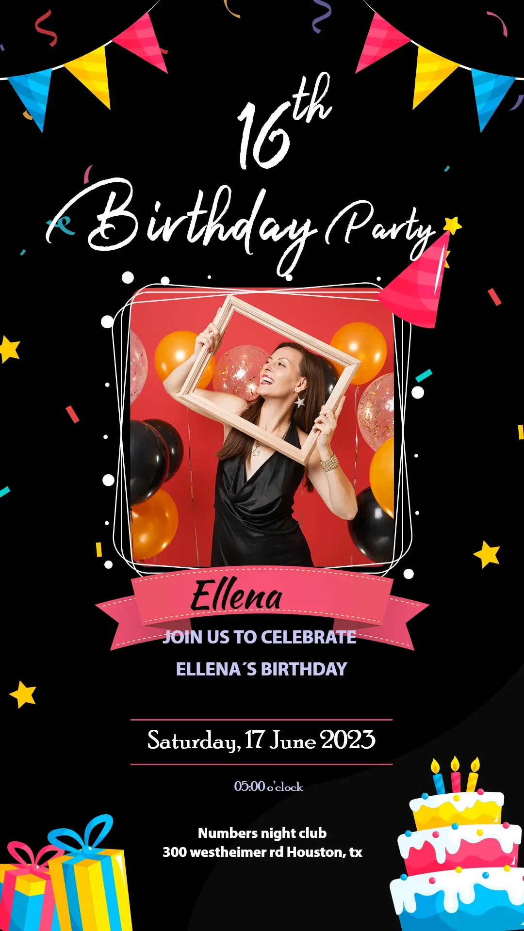 Make 16th Birthday Invitation Story Template