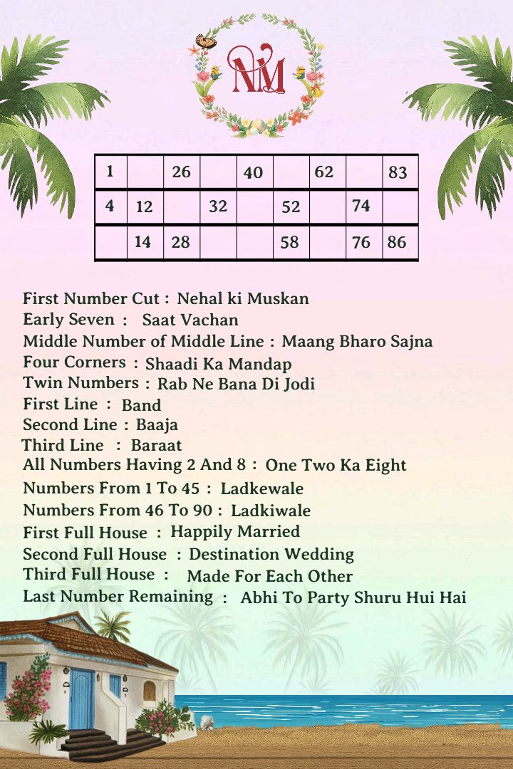 Housie Game Wedding Theme Tickets Online For Party Fun