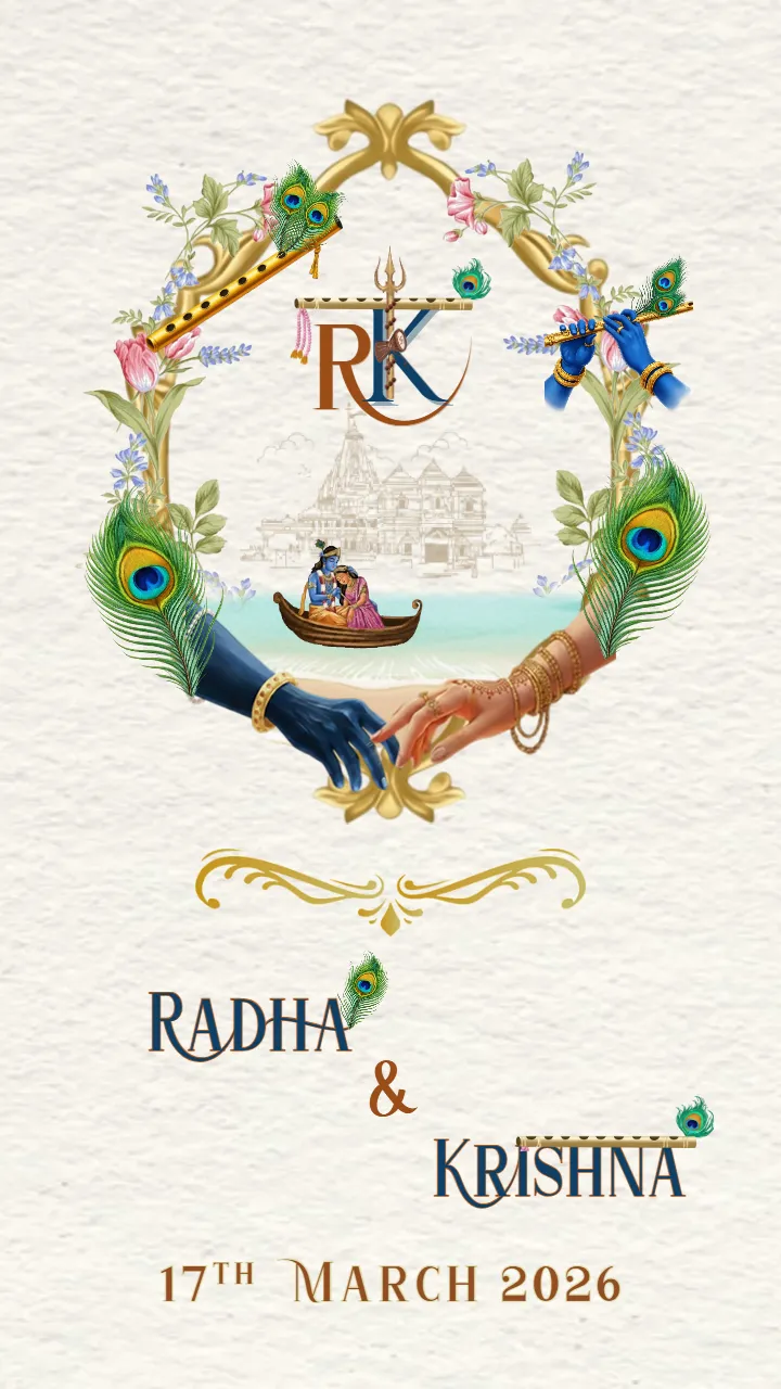 Wedding Invitation Video with Divine Radha Krishna Theme