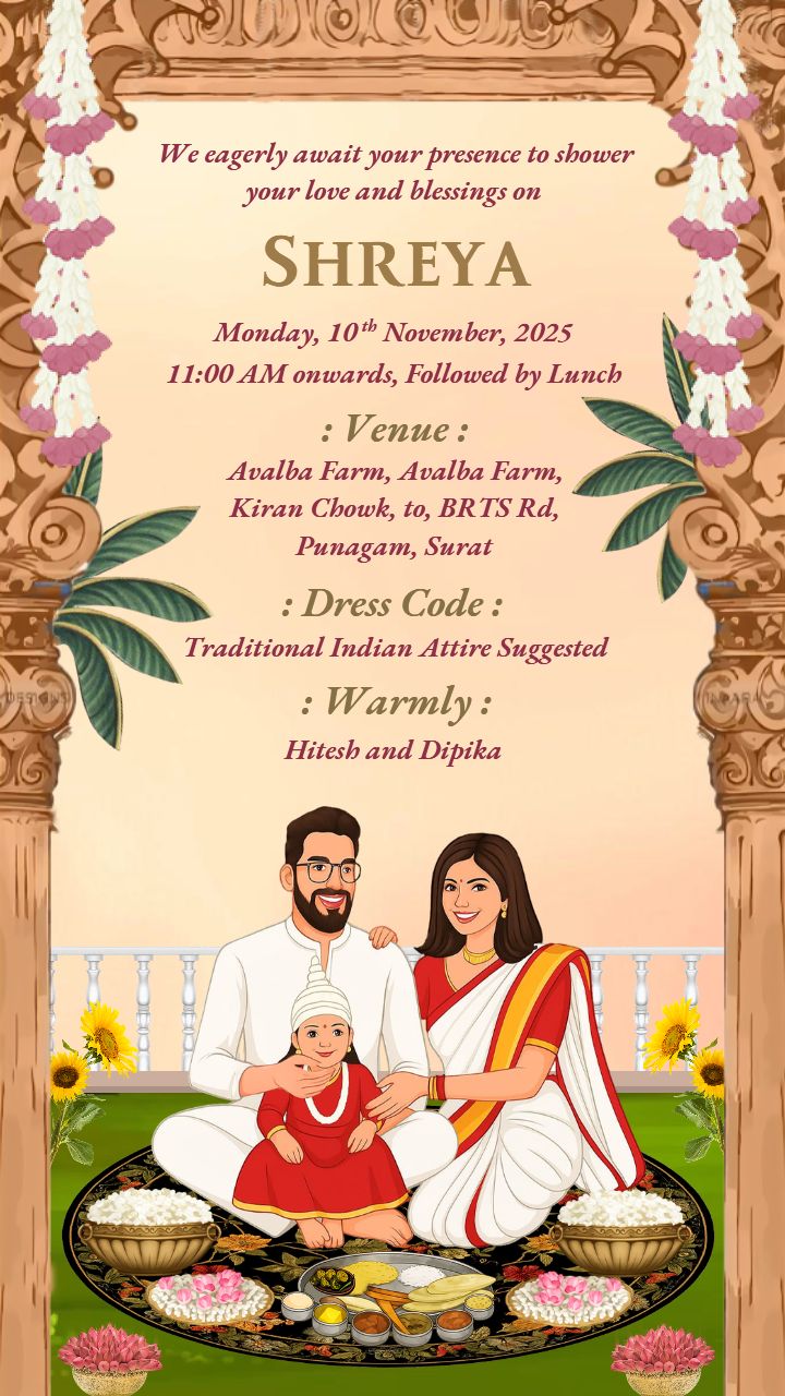Annaprashan Invitation Video with Joyful Warm Colors