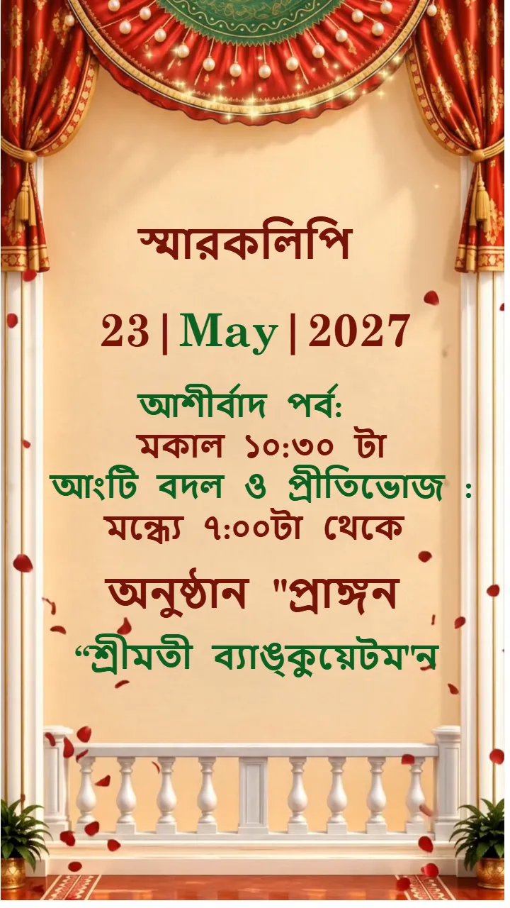 3D Bengali Engagement Invitation Video for Ashirbad Ceremony