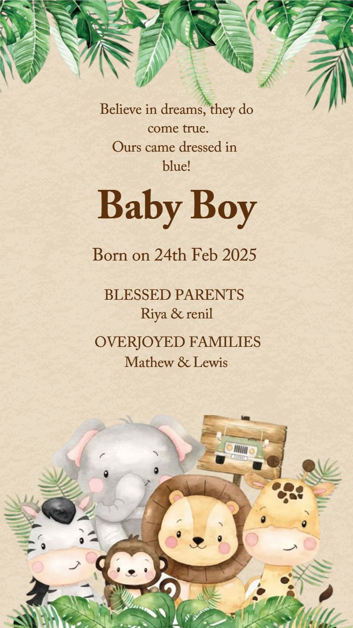 Baby Boy Announcement Video Maker for Announcement