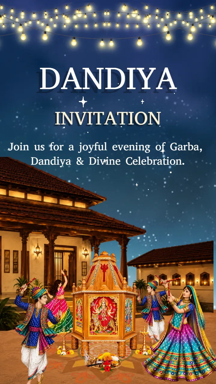Dandiya Invitation Video Maker for Grand Event