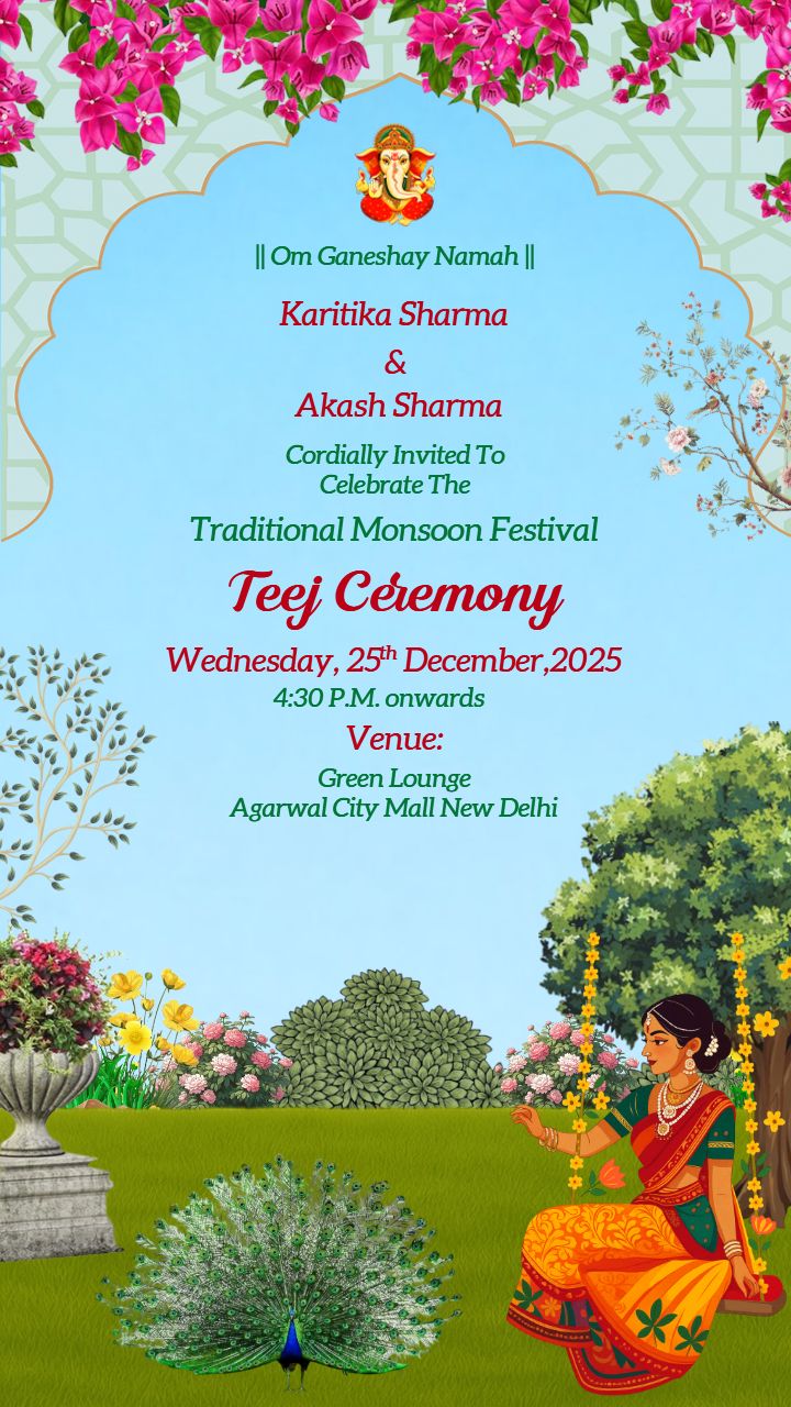Teej Festival Invitation Video 2025 For Celebrations