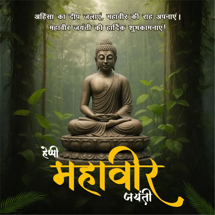 Happy Mahavir Jayanti Hindi Festival Wishes Free Download