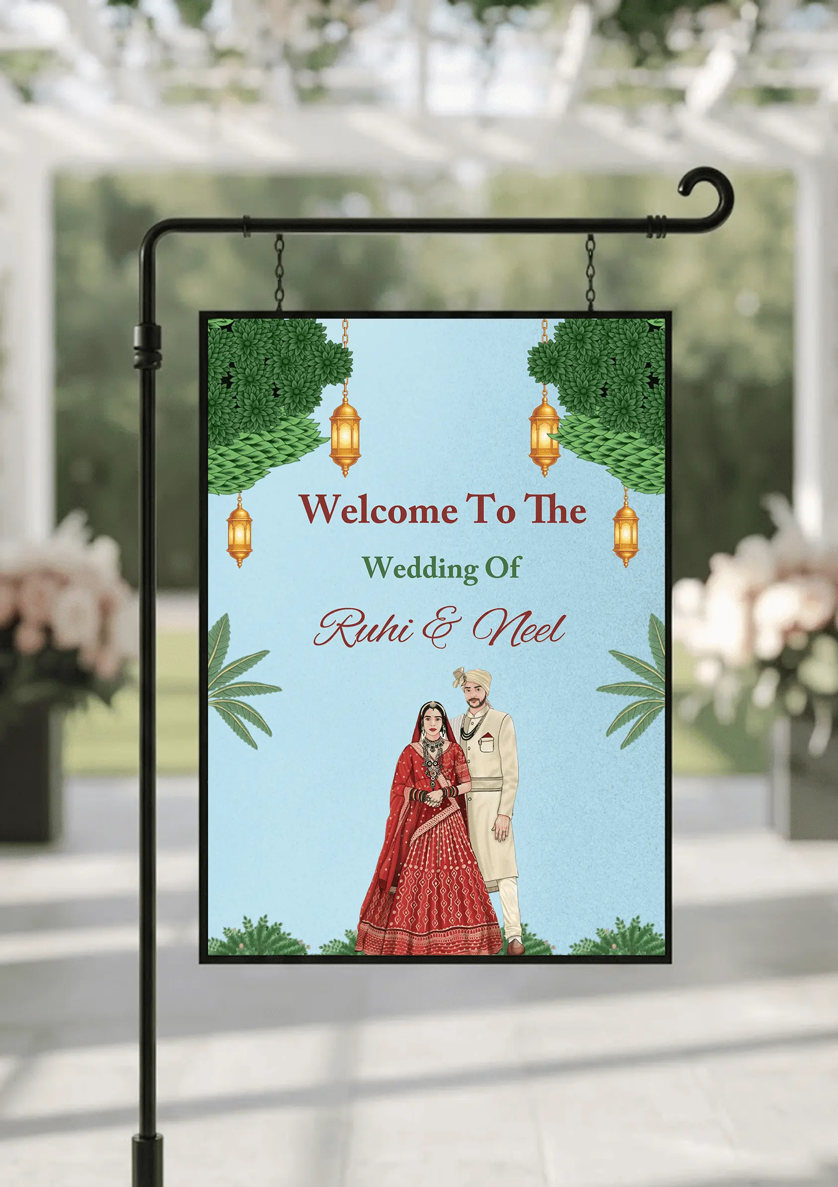 Beautiful Welcome Board Design For Bride And Groom