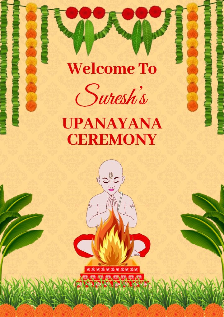 Entry board for the Divine Upanayana Celebration