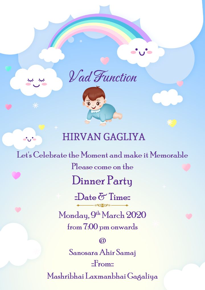Vad Ceremony Invitation Template Free Download Online