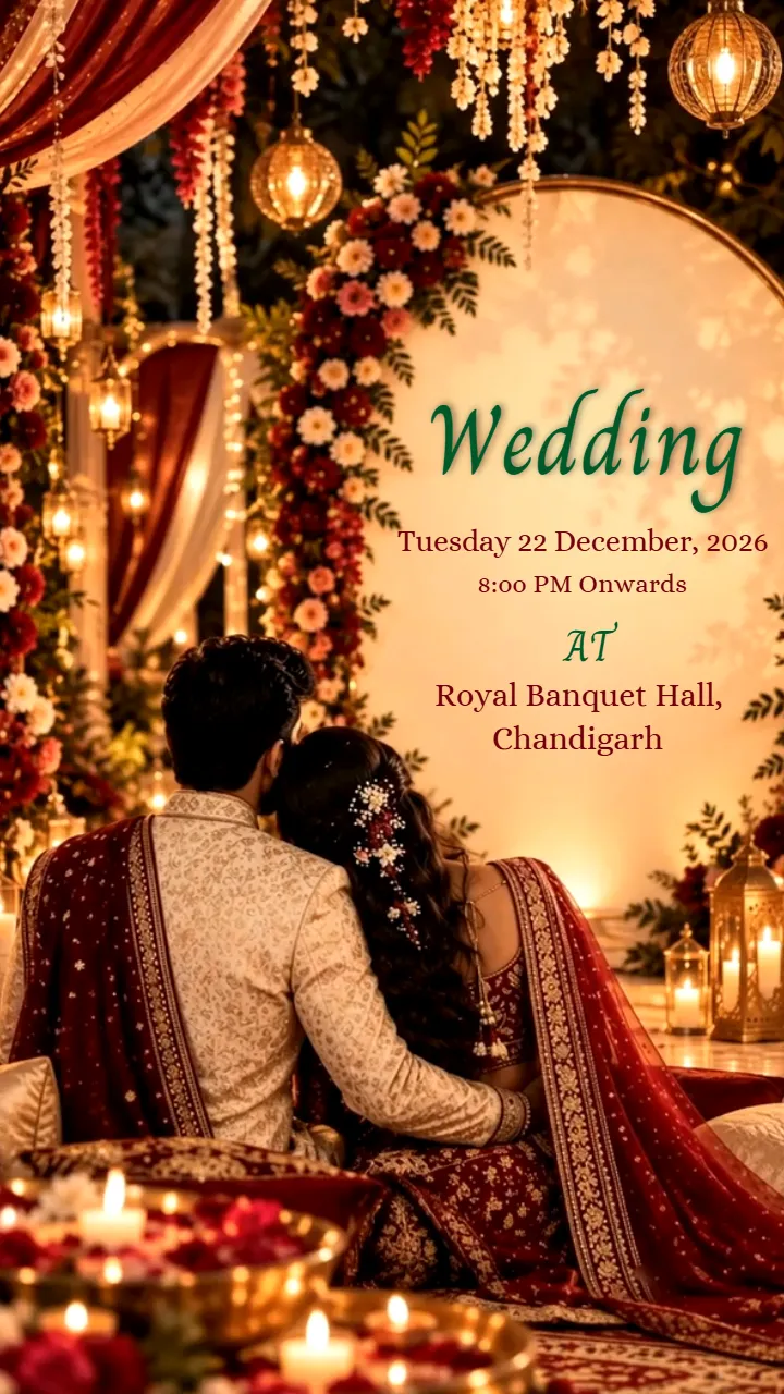 Wedding Invitation Video with Lantern and Royal Palace Theme