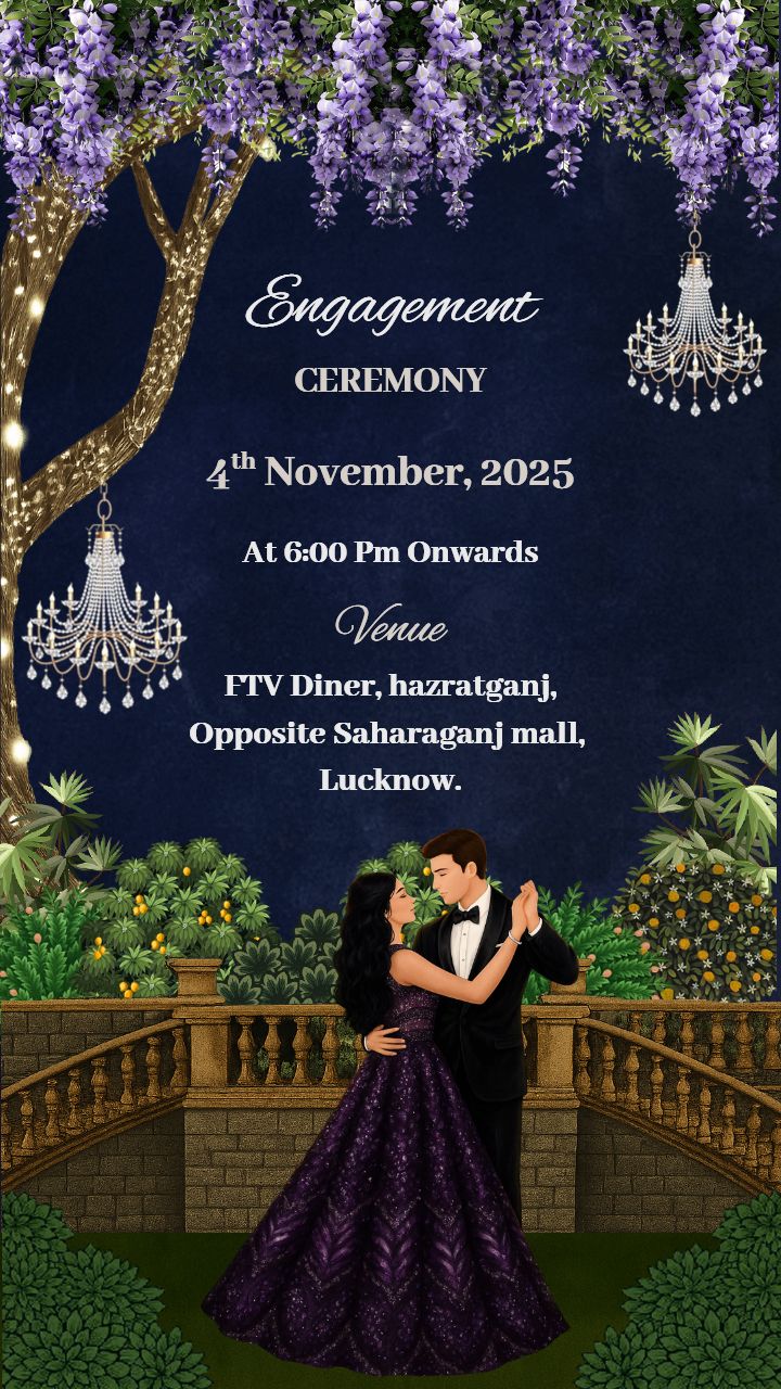 Lovely Garden Themed Engagement Invitation Video Design
