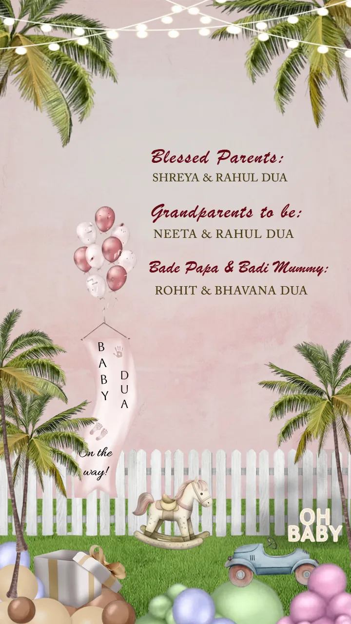 Godh Bharai Invitation Video in Tropical Party Theme