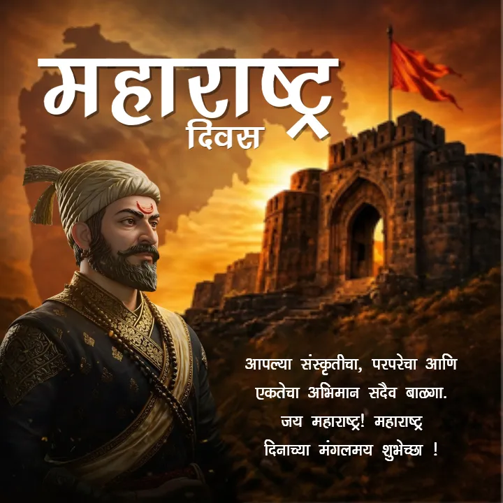 Creative Happy Maharashtra Sthapana Day Wishes in Hindi