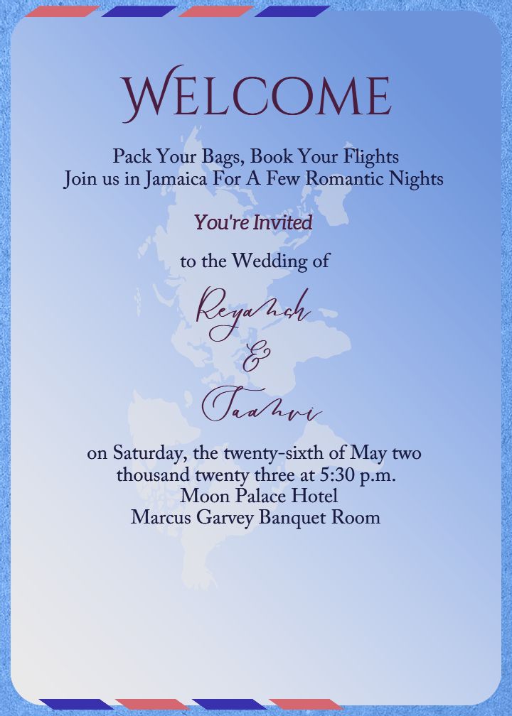 Timeless Wedding Itinerary invitation A Dream Come True