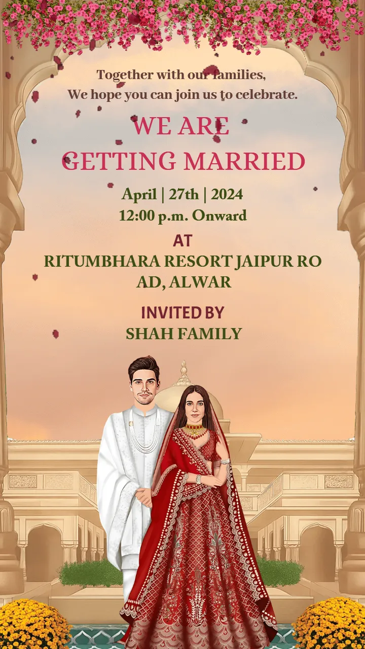 Wedding Save the Date Video with Royal Palace Wedding Theme