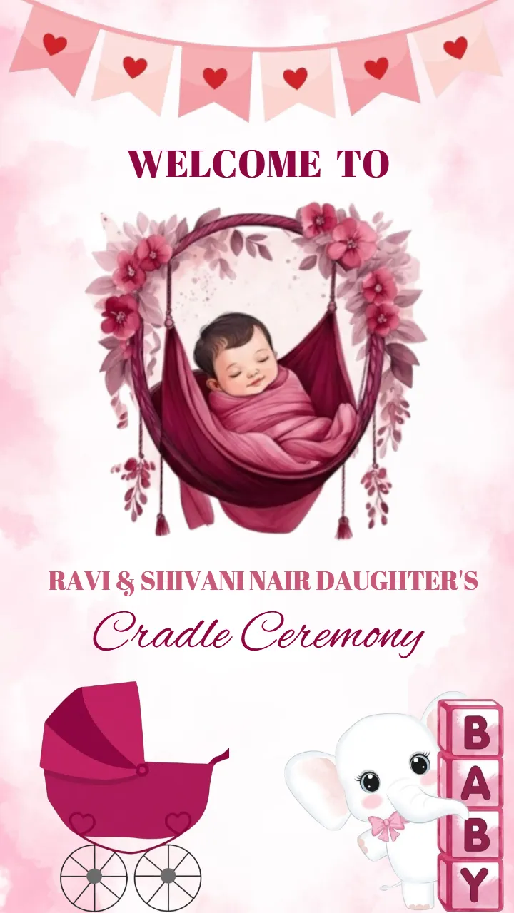 Cradle Ceremony Invitation Video with Soft Pink Style