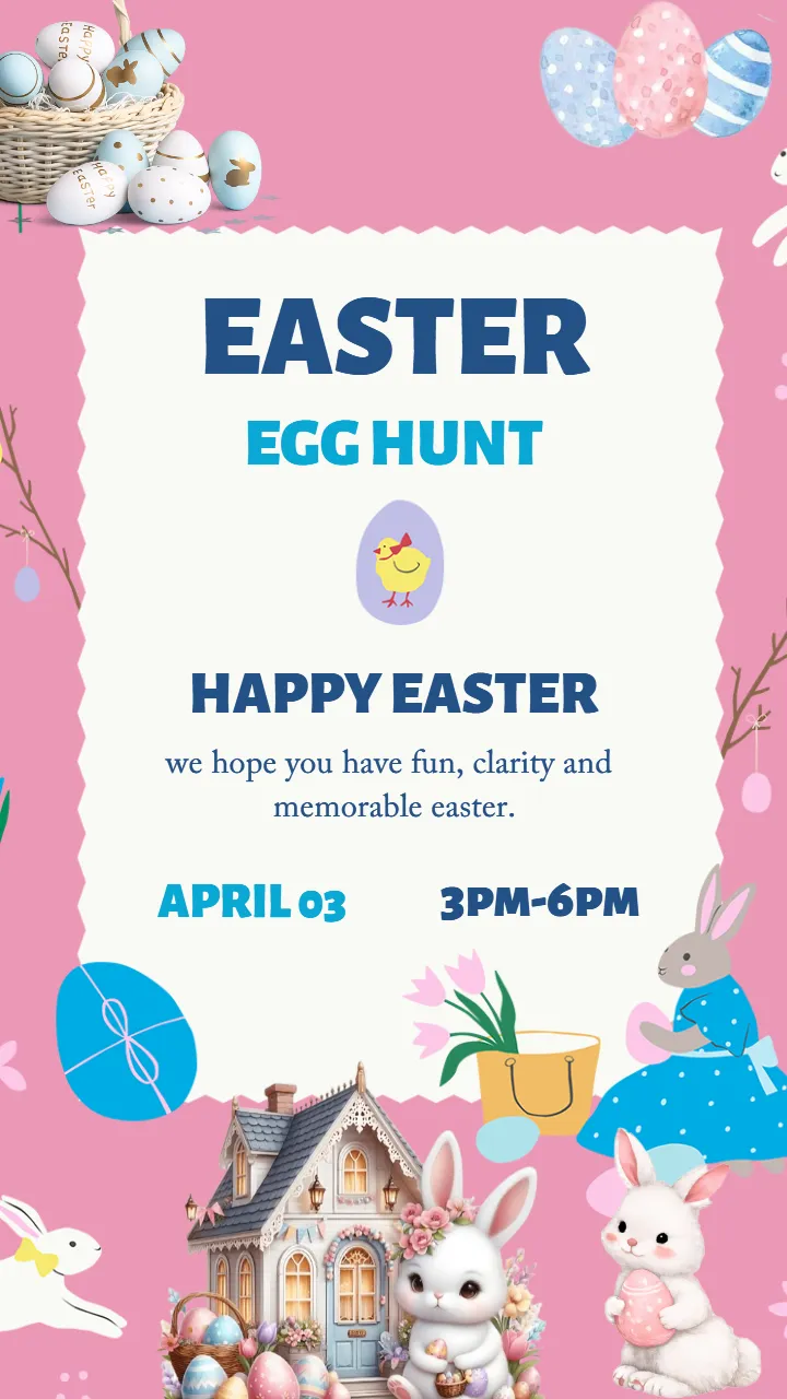 Create Easter Egg Hunt Invitation Card in English Easily