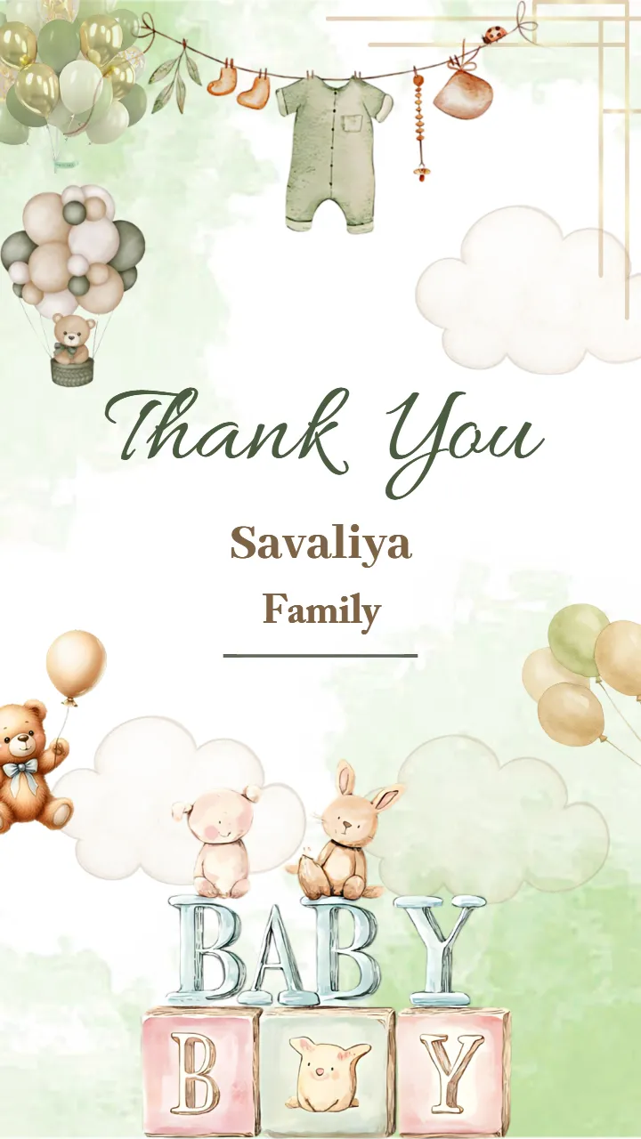 Cradle Ceremony Video Invitation with Baby Boy Theme