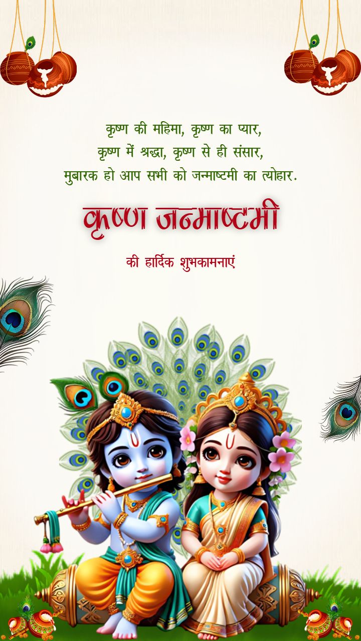Happy Gokulashtami Images Beautiful Krishna Celebration Art