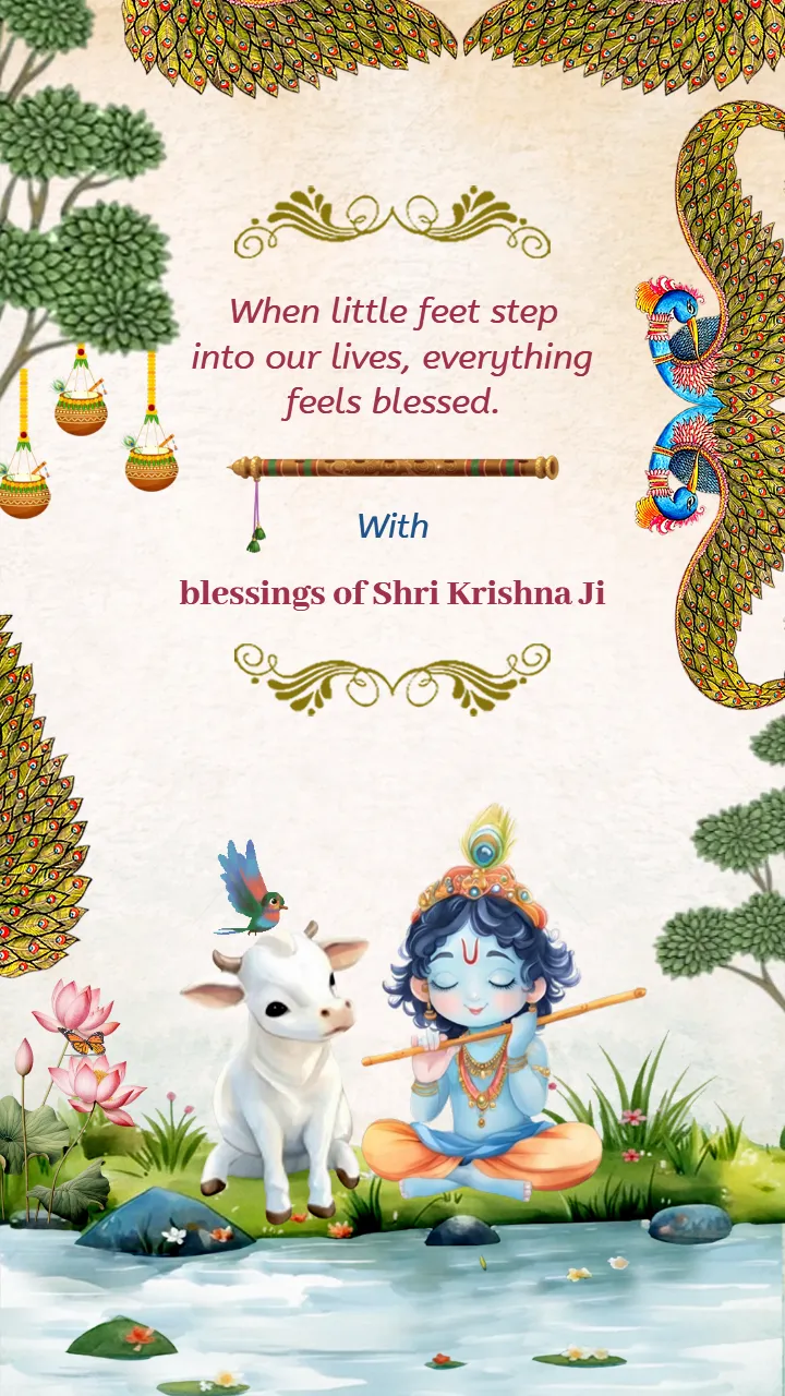 Beautiful Birthday Invitation Video for Krishna Theme