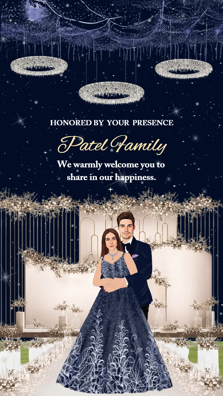 Engagement Invitation Video English luxury Night Sky Design