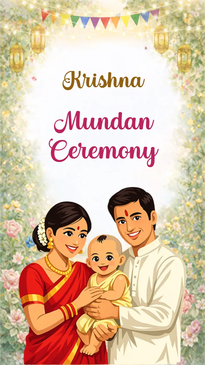 Mundan Ceremony Invitation Video with Traditional Design