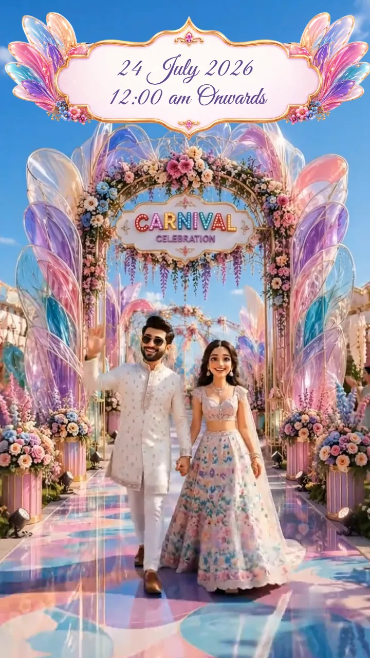 3D Wedding Invitation Video with Peacock Palace Design