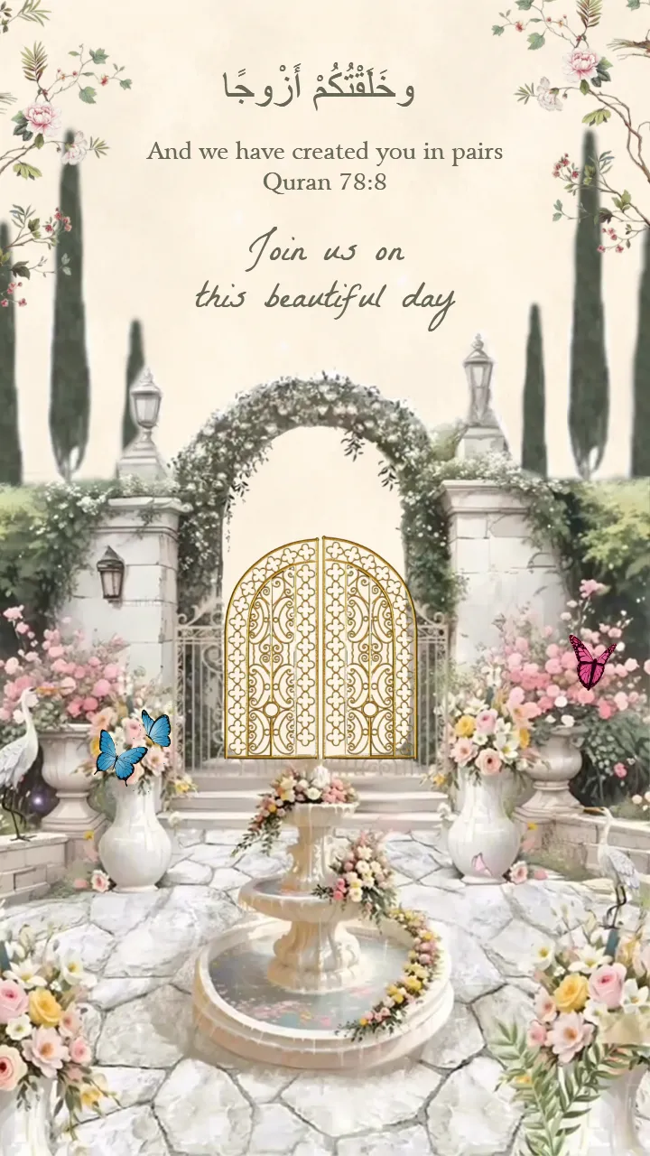 Nikah Ceremony Invitation Video with Elegant Floral Theme