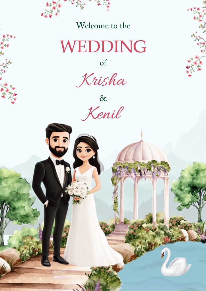 Dreamy Outdoor Wedding Welcome Board Design