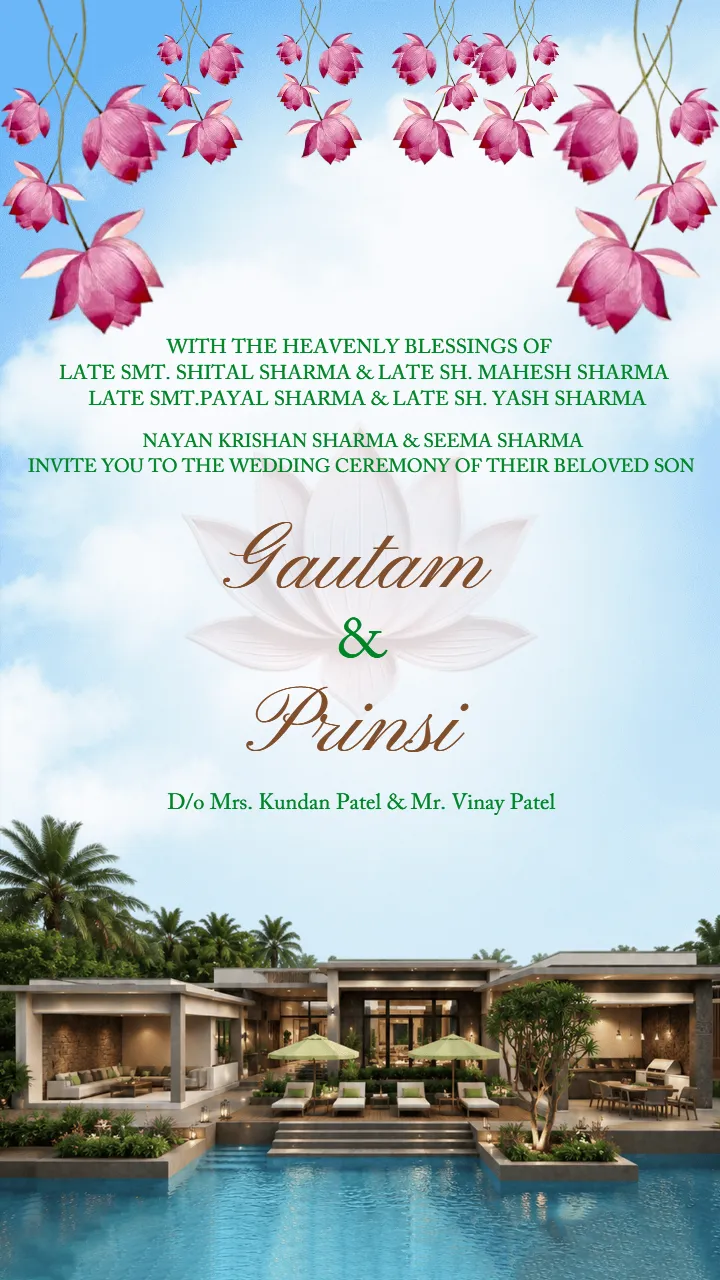 Wedding Invitation Video with Romantic Couple Illustrations